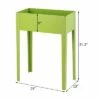 Costway 24'' x12'' Outdoor Elevated Garden Plant Stand Raised Tall Flower Bed Box