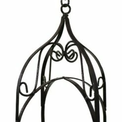 Sunnydaze Decor Sunnydaze Cathedral Steel Hanging Planter Basket - Brown - 32.5-Inch