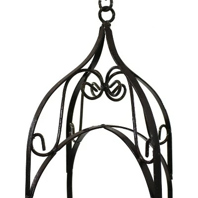 Sunnydaze Decor Sunnydaze Cathedral Steel Hanging Planter Basket - Brown - 32.5-Inch 3 Sunnydaze Decor Sunnydaze Cathedral Steel Hanging Planter Basket - Brown - 32.5-Inch
