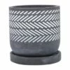 Sagebrook Home 6" Geometric Herringbone Cement Planter with Saucer Gray -Cheap Planters Store unnamed file 4448