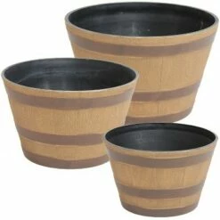 Sunnydaze Decor Sunnydaze Modern Decorative Indoor/Outdoor Resin Rustic Cask Outdoor Planter - 13", 15" and 17" Diameter - 3-Piece Set 11 Sunnydaze Decor Sunnydaze Modern Decorative Indoor/Outdoor Resin Rustic Cask Outdoor Planter - 13", 15" and 17" Diameter - 3-Piece Set -Cheap Planters Store unnamed file 4459