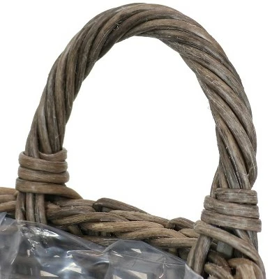 Sunnydaze Decorative Round Indoor Polyrattan Basket Flower Planters with Handles - 8.75", 10.5", and 12.75" Diameter - Gray - 3-Piece Set 4 Sunnydaze Decorative Round Indoor Polyrattan Basket Flower Planters with Handles - 8.75", 10.5", and 12.75" Diameter - Gray - 3-Piece Set - Image 2