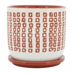 Sagebrook Home 6" Square Patterned Ceramic Planter with Saucer Olive 11 Sagebrook Home 6" Square Patterned Ceramic Planter with Saucer Olive -Cheap Planters Store unnamed file 4471