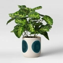 6" Ceramic Stoneware Planter White with Blue Dots - Project 62™