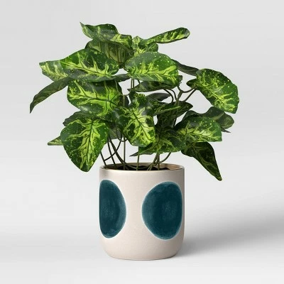 6" Ceramic Stoneware Planter White with Blue Dots - Project 62™ 3 6" Ceramic Stoneware Planter White with Blue Dots - Project 62™