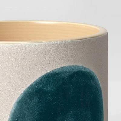 6" Ceramic Stoneware Planter White with Blue Dots - Project 62™ 4 6" Ceramic Stoneware Planter White with Blue Dots - Project 62™ - Image 2