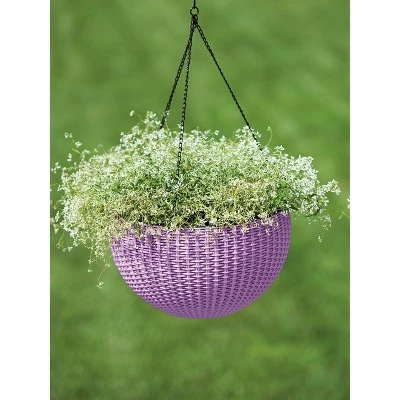 Weave Self-Watering Hanging Basket, 14 Inch - White - Gardener's Supply Company 4 Weave Self-Watering Hanging Basket, 14 Inch - White - Gardener's Supply Company - Image 2