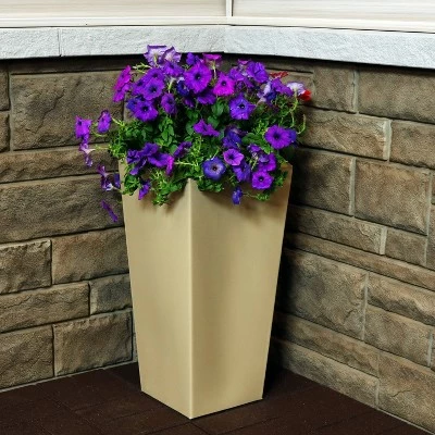 12" Polyresin Meghan Planter - Beige - Sunnydaze Decor 3 12" Polyresin Meghan Planter - Beige - Sunnydaze Decor