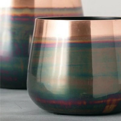 Sullivans Set of 2 Small Planters 6.5"H & 5"H Black 2 Sullivans Set of 2 Small Planters 6.5"H & 5"H Black