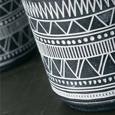 Sullivans Set of 2 Flower Planters 5.5"H & 4.5"H Gray 3 Sullivans Set of 2 Flower Planters 5.5"H & 4.5"H Gray