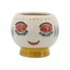 Sagebrook Home Face Ceramic Planter White