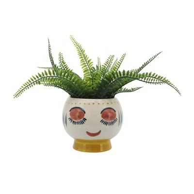 Sagebrook Home Face Ceramic Planter White 6 Sagebrook Home Face Ceramic Planter White - Image 4
