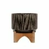 Sagebrook Home 4.88" Dotted Ceramic Planter with Wooden Stand Black 1 Sagebrook Home 4.88" Dotted Ceramic Planter with Wooden Stand Black -Cheap Planters Store unnamed file 4616