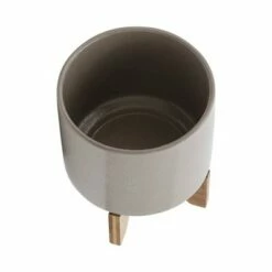 Sagebrook Home 9" Ceramic Planter with Wood Stand Beige -Cheap Planters Store unnamed file 4635