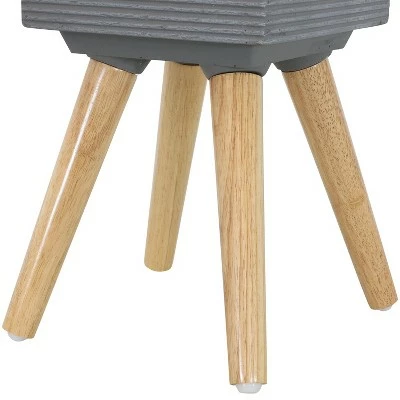 Sunnydaze Decor Sunnydaze Barkley Durable Indoor/Outdoor Fiber Clay Decorative Flower Pot - 10" Square - Gray and Natural 4 Sunnydaze Decor Sunnydaze Barkley Durable Indoor/Outdoor Fiber Clay Decorative Flower Pot - 10" Square - Gray and Natural - Image 2