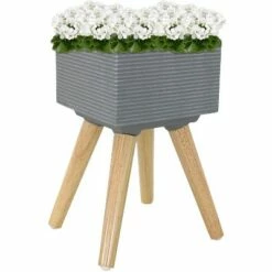 Sunnydaze Decor Sunnydaze Barkley Durable Indoor/Outdoor Fiber Clay Decorative Flower Pot - 10" Square - Gray and Natural 11 Sunnydaze Decor Sunnydaze Barkley Durable Indoor/Outdoor Fiber Clay Decorative Flower Pot - 10" Square - Gray and Natural -Cheap Planters Store unnamed file 4664