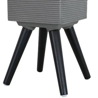 Sunnydaze Decor Sunnydaze Barkley Fiber Clay Durable Indoor/Outdoor Decorative Flower Pot - 10" Square - Gray and Black 3 Sunnydaze Decor Sunnydaze Barkley Fiber Clay Durable Indoor/Outdoor Decorative Flower Pot - 10" Square - Gray and Black