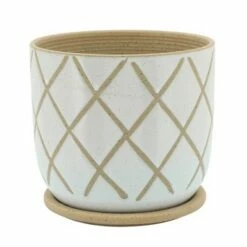 Sagebrook Home Cross Ceramic Planter with Saucer White 7 Sagebrook Home Cross Ceramic Planter with Saucer White -Cheap Planters Store unnamed file 4691