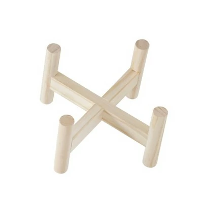 Sagebrook Home Metallic Ceramic Planter with Wood Stand White 3 Sagebrook Home Metallic Ceramic Planter with Wood Stand White - Image 2