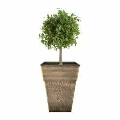 The HC Companies Avino 16 Inch Square Resin Accent Outdoor Flower Planter Pot for Garden, Patio, Porch, Deck, or Balcony, Celtic Bronze -Cheap Planters Store unnamed file 4730