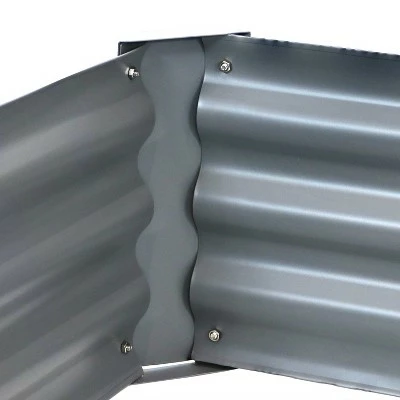 Sunnydaze Decor Sunnydaze Raised Powder-Coated Steel Garden Bed Kit for Plants, Flowers, Herbs, Fruits and Vegetables - 22" Square x 16" Deep - Gray 4 Sunnydaze Decor Sunnydaze Raised Powder-Coated Steel Garden Bed Kit for Plants, Flowers, Herbs, Fruits and Vegetables - 22" Square x 16" Deep - Gray - Image 2