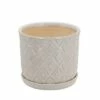 Sagebrook Home Set of 2 Diamond Ceramic Planters with Saucers Beige 2 Sagebrook Home Set of 2 Diamond Ceramic Planters with Saucers Beige -Cheap Planters Store unnamed file 4763