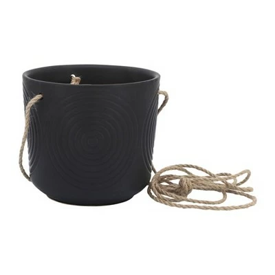 Sagebrook Home 6" Vector Ceramic Hanging Planter Mint 4 Sagebrook Home 6" Vector Ceramic Hanging Planter Mint - Image 2