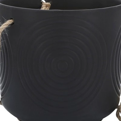 Sagebrook Home 6" Vector Ceramic Hanging Planter Mint 5 Sagebrook Home 6" Vector Ceramic Hanging Planter Mint - Image 3