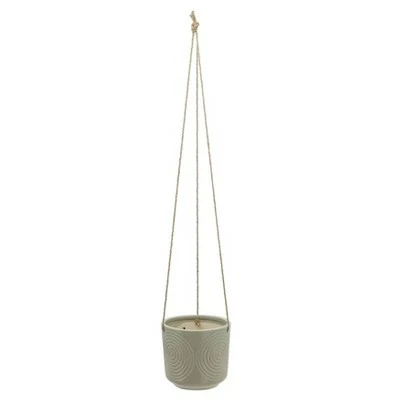 Sagebrook Home 6" Vector Ceramic Hanging Planter Mint 7 Sagebrook Home 6" Vector Ceramic Hanging Planter Mint - Image 5