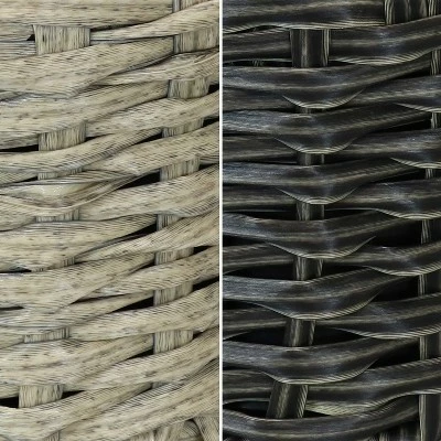 Sunnydaze Decor Sunnydaze Modern Round Polyrattan Indoor/Outdoor Over-the-Rail Planter - 5.25" Diameter - Mist and Charcoal - 2-Piece Set 4 Sunnydaze Decor Sunnydaze Modern Round Polyrattan Indoor/Outdoor Over-the-Rail Planter - 5.25" Diameter - Mist and Charcoal - 2-Piece Set - Image 2