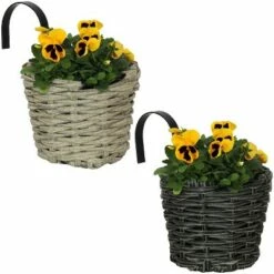 Sunnydaze Decor Sunnydaze Modern Round Polyrattan Indoor/Outdoor Over-the-Rail Planter - 5.25" Diameter - Mist and Charcoal - 2-Piece Set 9 Sunnydaze Decor Sunnydaze Modern Round Polyrattan Indoor/Outdoor Over-the-Rail Planter - 5.25" Diameter - Mist and Charcoal - 2-Piece Set -Cheap Planters Store unnamed file 4791