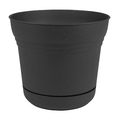 Bloem SP1000 Saturn Indoor Outdoor 10" Matte Finish Durable Plastic Planter Pot with Attached Saucer and Pre Drilled Drainage Holes, Black (2 Pack) 3 Bloem SP1000 Saturn Indoor Outdoor 10" Matte Finish Durable Plastic Planter Pot with Attached Saucer and Pre Drilled Drainage Holes, Black (2 Pack)