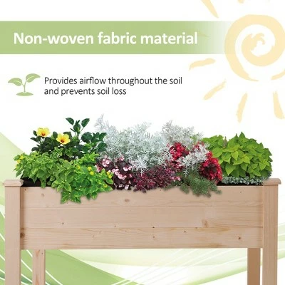 Outsunny Wood Raised Garden Bed with Storage Shelf Elevated Planter Box Stand with Legs for Backyard Patio Garden Balcony 3x3FT 5 Outsunny Wood Raised Garden Bed with Storage Shelf Elevated Planter Box Stand with Legs for Backyard Patio Garden Balcony 3x3FT - Image 3