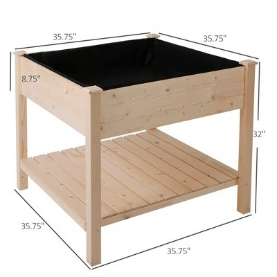 Outsunny Wood Raised Garden Bed with Storage Shelf Elevated Planter Box Stand with Legs for Backyard Patio Garden Balcony 3x3FT 6 Outsunny Wood Raised Garden Bed with Storage Shelf Elevated Planter Box Stand with Legs for Backyard Patio Garden Balcony 3x3FT - Image 4