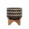 Sagebrook Home 4.88" Abstract Ceramic Planter with Wooden Stand Black 1 Sagebrook Home 4.88" Abstract Ceramic Planter with Wooden Stand Black -Cheap Planters Store unnamed file 4881