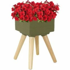 Sunnydaze Decor Sunnydaze Barkley Durable Indoor/Outdoor Fiber Clay Decorative Flower Pot - 10" Square - Bronze and Natural -Cheap Planters Store unnamed file 4889