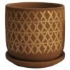 Set of 2 5.75" Cross Planters with Saucer Tan - Sagebrook Home