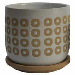 Set of 2 5.75" Circles Planters with Saucer White - Sagebrook Home