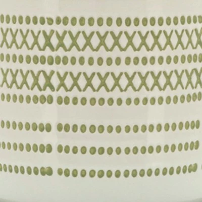 Set of 2 5.75" Ceramic Planters with Saucer Olive - Sagebrook Home 6 Set of 2 5.75" Ceramic Planters with Saucer Olive - Sagebrook Home - Image 5