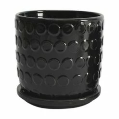 Set of 2 6" Bubble Planters with Saucer Black - Sagebrook Home