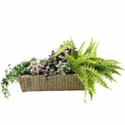 Sunnydaze Decor Sunnydaze Hanging Rectangle Polyrattan Rail Planter with Plastic Liner - 23.5" W x 7.5" D x 6.5" H - Light Brown -Cheap Planters Store unnamed file 4938