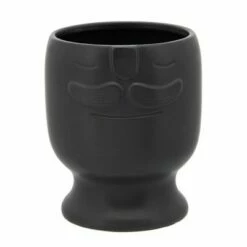 Sagebrook Home Set of 2 Face Ceramic Planters Black