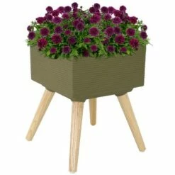 Sunnydaze Decor Sunnydaze Barkley Durable Indoor/Outdoor Fiber Clay Decorative Flower Pot - 13" Square - Bronze and Natural -Cheap Planters Store unnamed file 4954