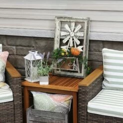 Sunnydaze Decor Sunnydaze Indoor/Outdoor Metal Windmill Planter with Wooden Frame for Front Porch, Patio, Entryway, or Living Room - 22.5" -Cheap Planters Store unnamed file 4968