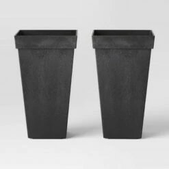 2pk Recycled Tapered Square Self-Watering Planters Black - Smith & Hawken™ -Cheap Planters Store unnamed file 4977