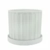 Sagebrook Home Set of 2 Ridges Ceramic Planters with Saucers White 1 Sagebrook Home Set of 2 Ridges Ceramic Planters with Saucers White -Cheap Planters Store unnamed file 4990