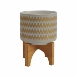 Set of 2 10.5" Zig Zag Planters with Stand White - Sagebrook Home -Cheap Planters Store unnamed file 5012