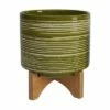 Set of 2 10.5" Ceramic Planters on Wooden Stand Olive - Sagebrook Home -Cheap Planters Store unnamed file 5017