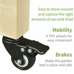 Outsunny 46.5" x 21.75" Raised Mobile Garden Bed Planter Box with Fir Wood Construction Non-Woven Bag & Shelf Below -Cheap Planters Store unnamed file 503