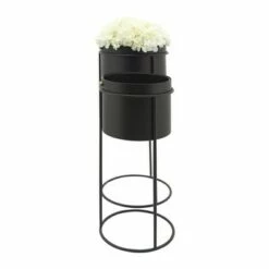 Sagebrook Home Set of 2 Cylinder Metal Planters Black -Cheap Planters Store unnamed file 5036